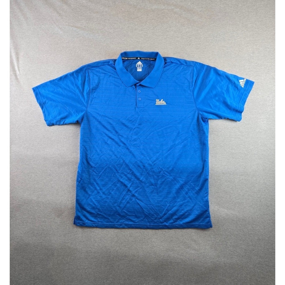 Adidas x UCLA Bruins Shirt Mens XL Blue Team Performance Polo Short Sleeve NCAA